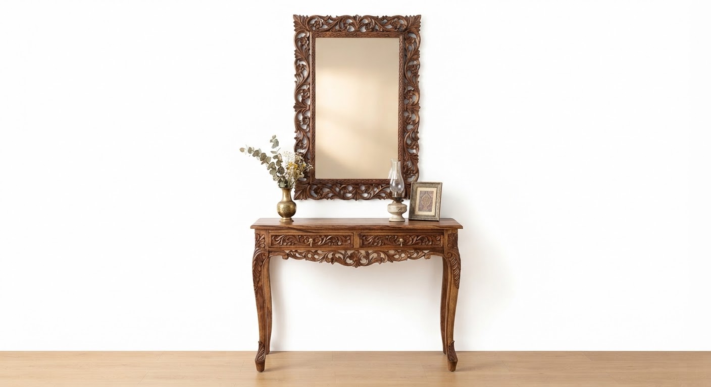 Carved Console & Mirror — Hallway Heritage